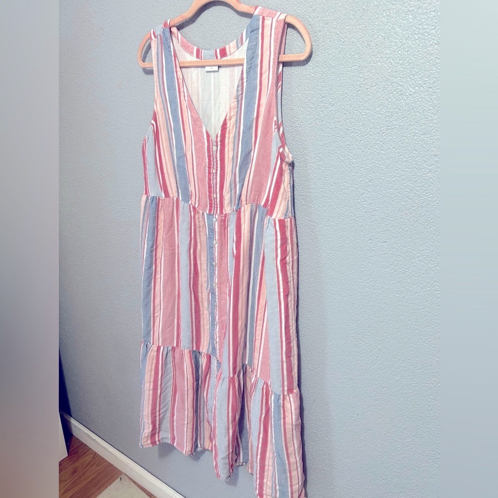 New directions curvy striped midi dress size 1x - Picture 3 of 8